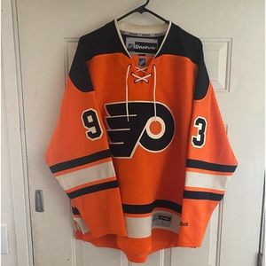 Large Philadelphia Flyers jersey.